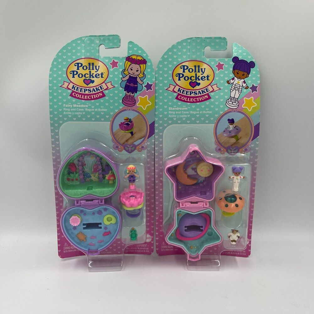 Polly Pocket Keepsake Collection Heritage Ring Box Stardream and Fairy Meadow
